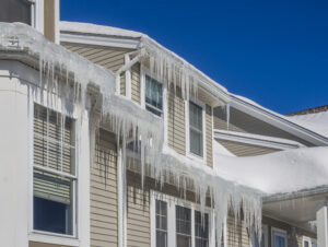 Icicles Forming on a Home in Bend, Oregon