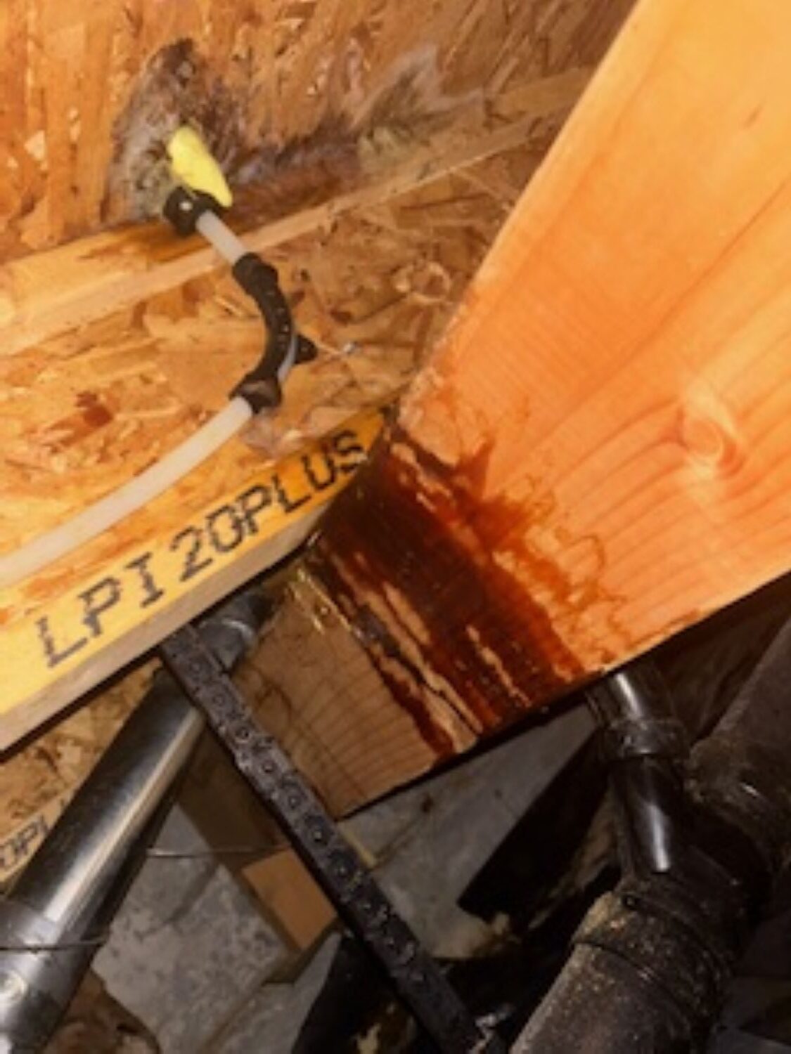 Wet crawl space insulation discovered during initial water damage assessment in Madras