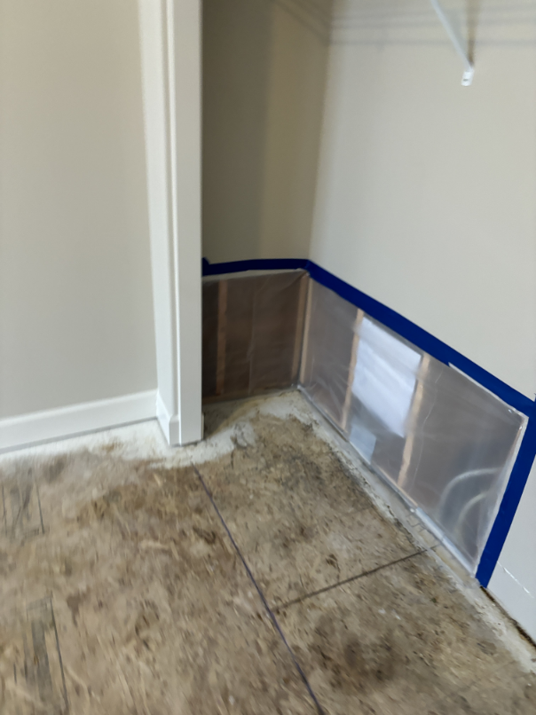 Air filtration and containment setup during water damage restoration