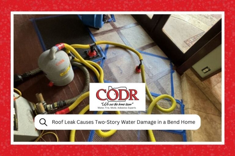 Roof Leak Causes Two-Story Water Damage in a Bend Home