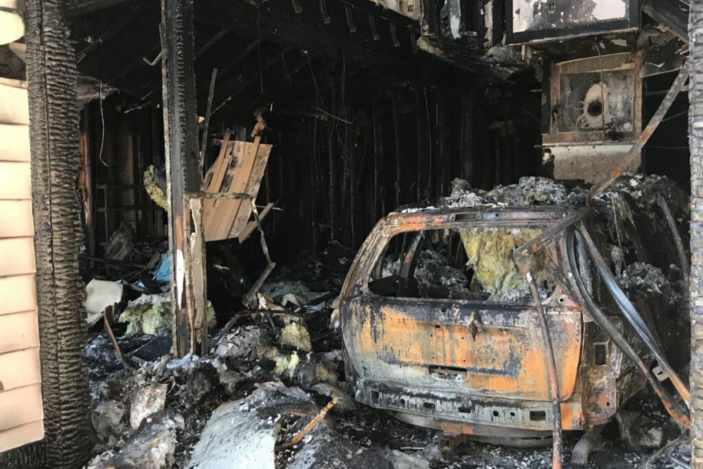 Garage fire damage restoration in Bend, OR
